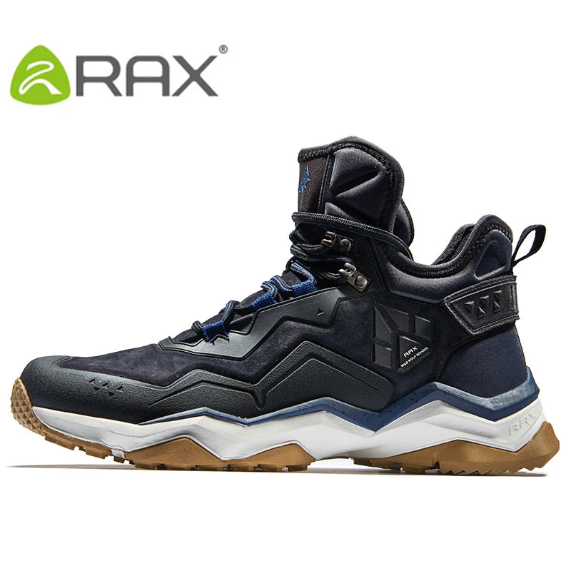 RAX winter men's and women's hiking shoes snow boots waterproof leather sports shoes super warm men's boots outdoor work shoes