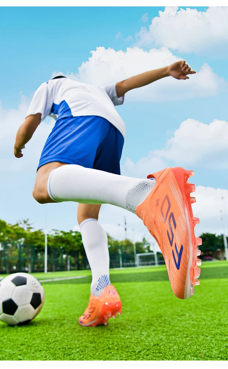 Chaussures de football pour homme, crampons pour gazon, futsal, confortables, pour gazon synthétique, football, sport, ultralégères, FG, antidérapantes, d'intérieur, pour adulte, antidérapantes