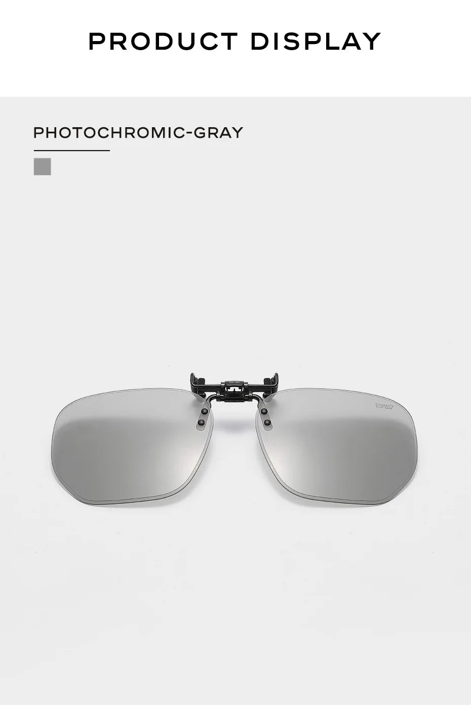 CAPONI Nové sluneční brýle s klipem pro muže, čtvercové polarizované fotochromatické brýle s klipem, odklápěcí, chrání oči, lehký klipový rám BS1103