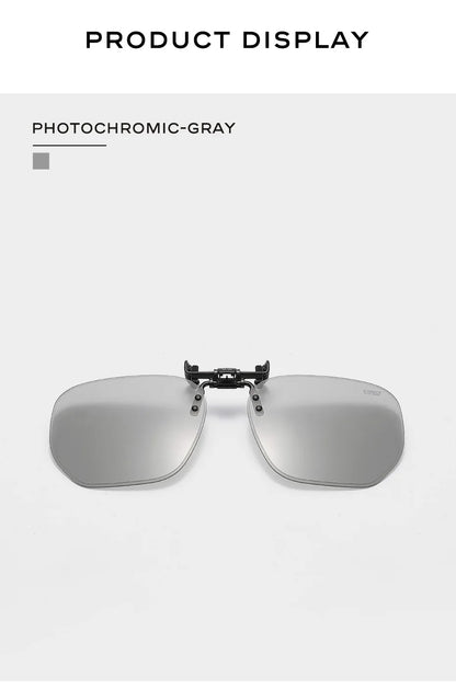 CAPONI Nové sluneční brýle s klipem pro muže, čtvercové polarizované fotochromatické brýle s klipem, odklápěcí, chrání oči, lehký klipový rám BS1103