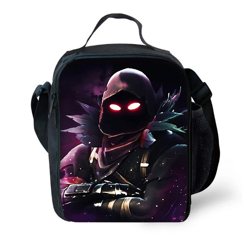 Borsa termica Classic Game Fortnites per bambini, capiente, per ragazzi, ragazze e studenti, ideale per picnic all’aperto, riutilizzabile come lunch box isotermico