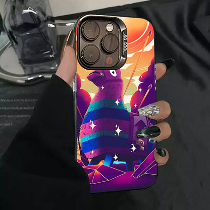 1pc Game F-fornite Phone Case Phone Case IMD Color Silver Shell For IPhone 16 15 14 13 12 11 Pro Max Plus