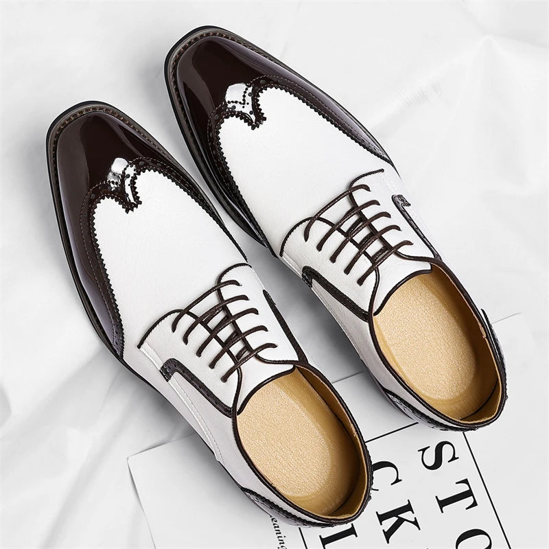 Scarpe Oxford da uomo in similpelle - Scarpe casual-formali - Scarpe da uomo per completo da lavoro - Scarpe Derby di nuova concezione - Scarpe da passeggio