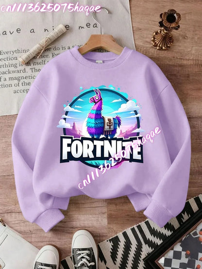 Fortnites Series Kinder-Sweatshirts, trendige Langarm-Pullover für Jungen und Mädchen, Herbst/Winter, Cartoon-Kinderkleidung, Geburtstagsgeschenke