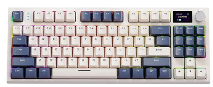 Teclado mecánico ATTACK SHARK K86 con perilla metálica, pantalla inteligente TFT a color, diseño de 87 teclas, iluminación RGB y conexión trimodo