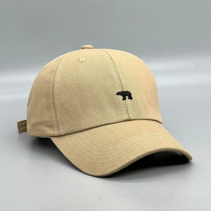 Polar Bear Embroidery Sun Hat Cotton Baseball Cap Lightweight UV Protection for Spring Summer Fall