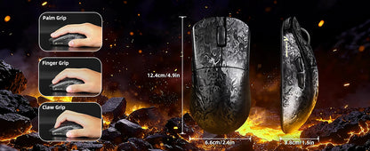 ATTACK SHARK R11 ULTRA szénszálas vezeték nélküli gaming egér, 8000Hz, PAW3950MAX, 42000DPI, 49g könnyű kivitel, 20000FPS, Nordic 52840