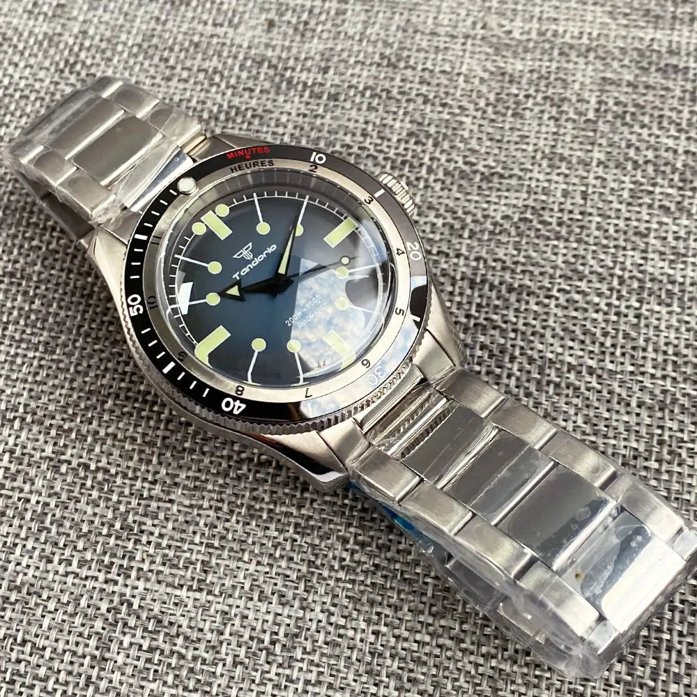 Pilot Watch 200M Water Resistant Mechanical Wristwatch NH35A PT5000 Miyota 8215 Domed Sapphire Glass 120 clicks Bezel Steel Band