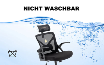 Symino Office Chair With Adjustable Headrest, Armrests, Lumbar Support, Ergonomic Office Chair, Rotating Rocker Function