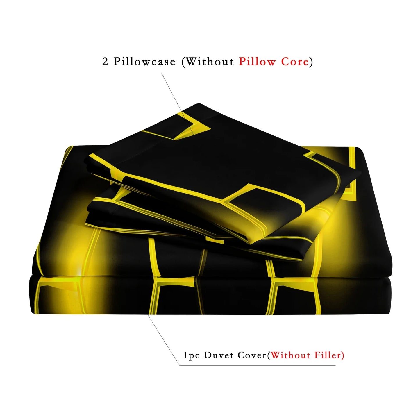Conjunto de Capa de Edredão 3D Geométrica com Padrão Hexagonal em Favo de Mel, 3 Peças, Roupa de Cama em Poliéster Colorido com Impressão Digital e Fecho de Correr