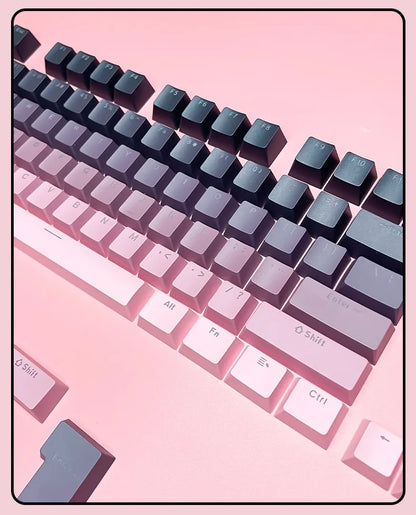 130 Keys Gradient Lucky Red RGB Backlit Shine Through Keycaps OEM Profile Double Shot PBT Keycaps for MX Switches Gamer Keyboard