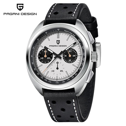 PAGANI DESIGN 2026 Retro Luxury Men's Quartz Watches Sports Chronograph VK63 Watch For Men AR Sapphire Waterproof Leather Clock