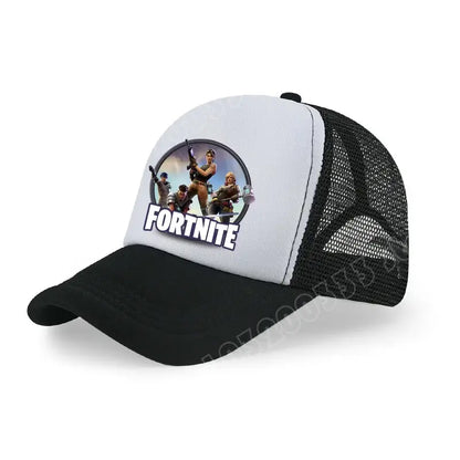 Șapcă de baseball Fortnite cu imprimeu de joc în stil desen animat, pălărie de vară pentru copii din plasă respirabilă, șapcă reglabilă cu cozoroc, cadou de ziua de naștere pentru copii