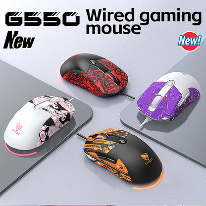 2026 Wired Gaming Mouse RGB with Anti-Slip Grip, 6-Key Ergonomic Gaming Mouse for PC, Desktop & Laptop, Adjustable DPI Wired Gaming Mouse