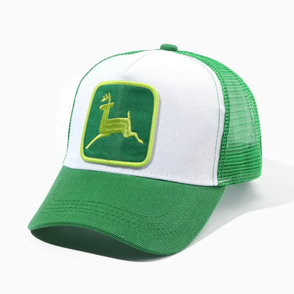 Elk Embroidery Duckbill Cap for Women, Sun Protection Wide Brim Baseball Cap, Adjustable Mesh Cap, Export Ready Stock Hat