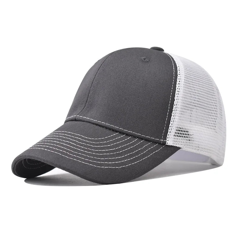 Baseballkasket til voksne Netkasket Lavt buet skygge Hat Unisex Sommerhat Åndbar hat med skygge Forår/efterår-kasket Hiphop-kasket med tæt pasform