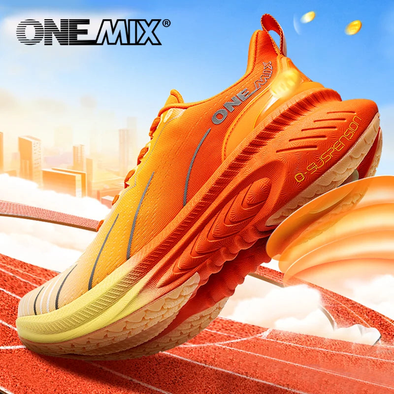 ONEMIX Novos Ténis de Corrida com Amortecimento para Homem, Adequados para Corredores Pesados, com Atacadores, Desportivos, Antiderrapantes, para Exterior, para Mulher e Homem