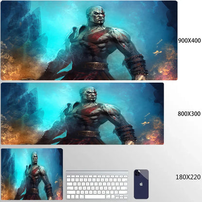 Large Mouse Pad G-God of War Pc Gamer Cabinet Keyboard Computer Game Desk Mat 900x400 Table Rug Gaming Accessories Xxl Mousepad