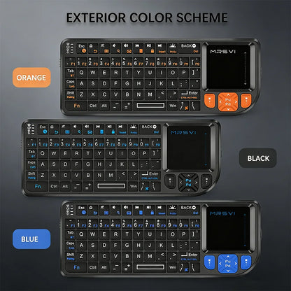 MRSVI Mini Keyboard A8 PLUS, teclado inalámbrico retroiluminado 2.4GHz y Bluetooth5.0 con panel táctil para Android TV Box, Mac, portátil, Windows