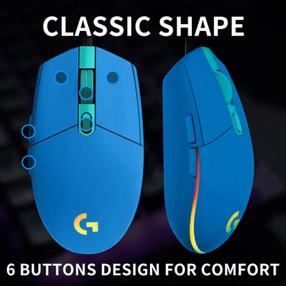 Logitech G203 LIGHTSYNC Mouse Wired 8000 DPI Sensor RGB Sync 6 Buttons Mechanical Tensioning Office-Gaming Dual-Use