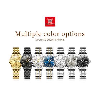 OLEVS 6727 Ladies Watch Automatic Mechanical Watch Stainless Steel Waterproof Calendar Week Watches For Women Luxury Elegant New