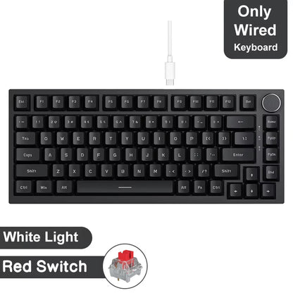 AJAZZ AK820 Pro Gaming Mechanical Keyboard 75% Wireless Bluetooth RGB Hot-Swappable Mechanical Keyboard with Volume Knob for PC, Mac & Laptop