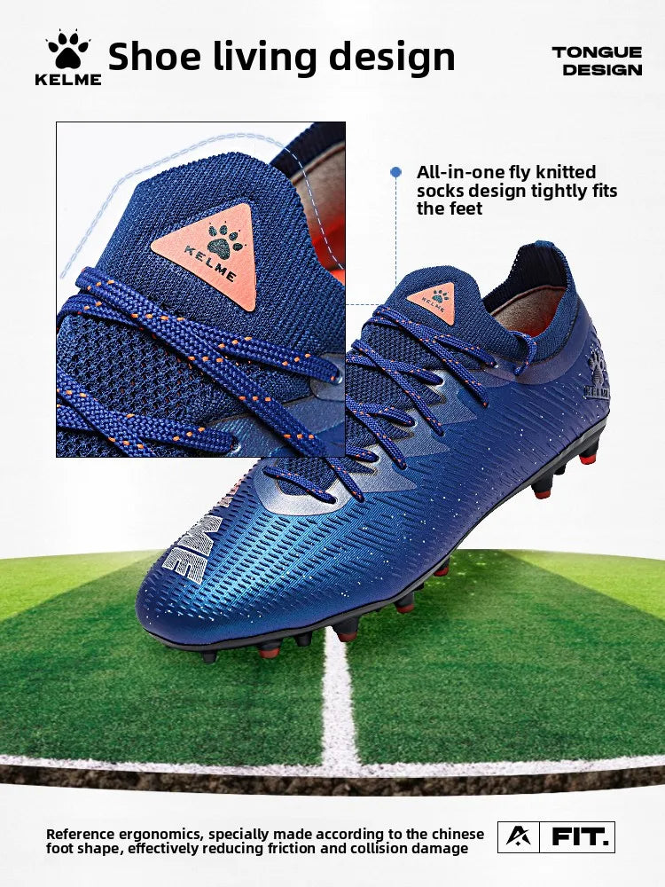 Chaussures de football professionnelles pour adultes Kelme Tf Nail Breaking, chaussures d'entraînement pour jeunes, chaussures de football Mg antidérapantes pour match