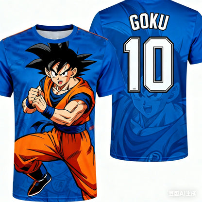 2026 Summer Dragon Ball T-Shirt 3D Print Goku  Manga Style Oversized Loose Breathable Gym Streetwear Unisex Tee for Adults Kids
