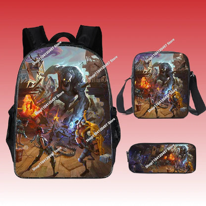 3pcs/set Fortnite Game Backpack Anime Cartoon Large Capacity Student Shcool Bags Pencil Bag Kawaii Lunch Bag Birthday Gifts