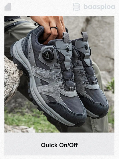 Baasploa Men's Hiking Shoes Non-Slip Wear-Resistant Outdoor Climbing Walking Shoes Comfort Inner Cotton Outdoor Sneakers