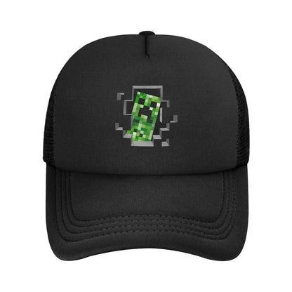 krępy poszukiwacz przygód odkrywa potwora Creepersa za sobą Czapka z daszkiem Czapki przeciwsłoneczne Czapki z regulowanym zapięciem typu snapback Czapka baseballowa z siateczką