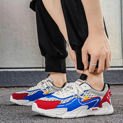 Chaussures de sport pour homme : chaussures de marche estivales en maille, décontractées et tendance, à lacets, neuves, pour les jeunes, idéales pour les trajets quotidiens, confortables et polyvalentes