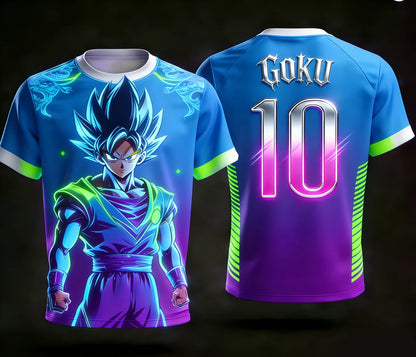 2026 Dragon Ball Official 3D Printed Wukong 10 Training Suit for Parent-child Sports, Quick Drying Fashion Short Sleeved T-shirt