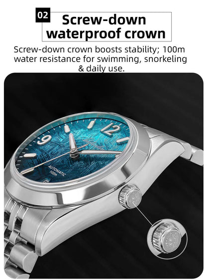 ADDIESDIVE AD2547 BGW9 Super Luminous Men Watch Sapphire Glass 10Bar Waterproof  316L Stainless Steel Automatic Mechanical Watch