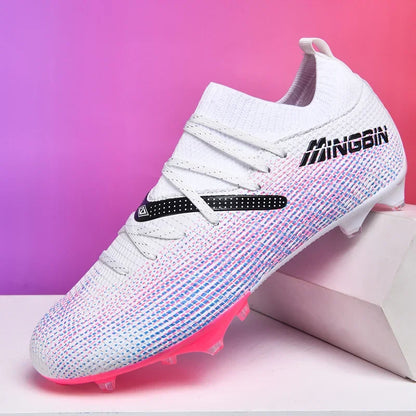 Chaussures de football pour homme, chaussures de foot professionnelles, crampons, futsal, femmes, unisexe, ultralégères, de haute qualité, baskets TF/FG