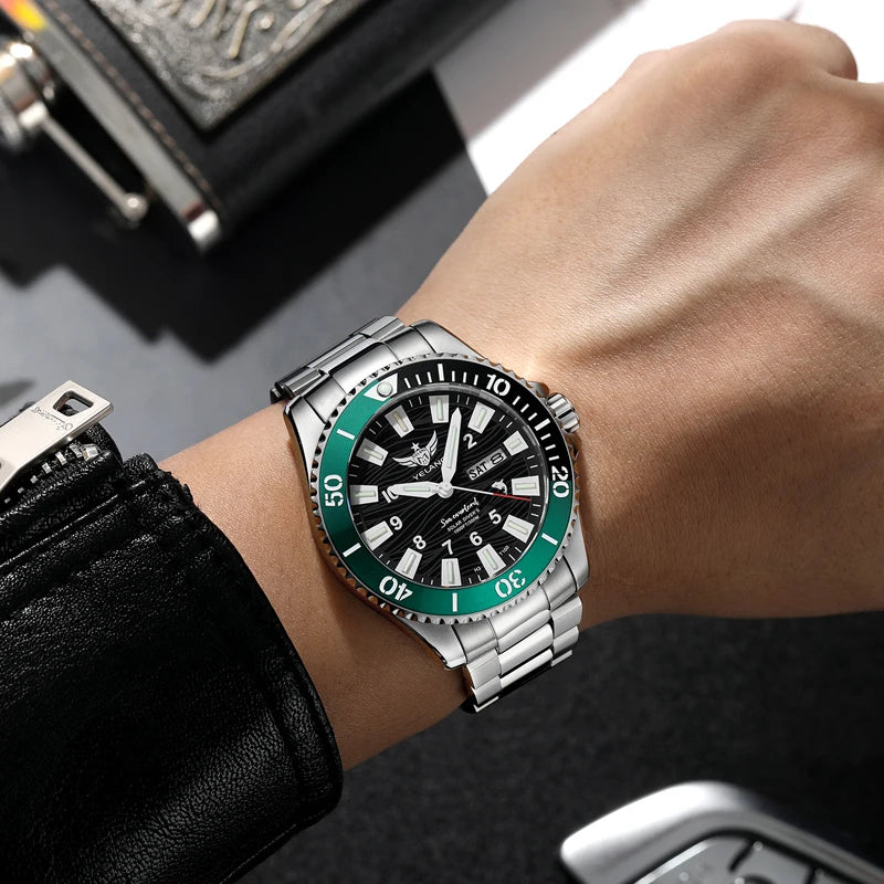Yelang V1217 42mm Japan Eco-Drive Solar Watch Men's Watch 300M Diver Watch 30ATM Professional Waterproof Sapphire Luminous