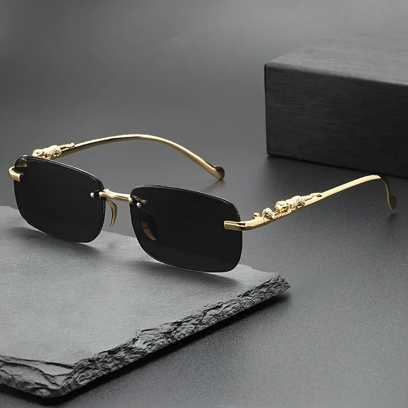 Perfect Fashion Leopard Decor Unframed Men's and Women's Sports Glasses Suitable for Holiday Parties