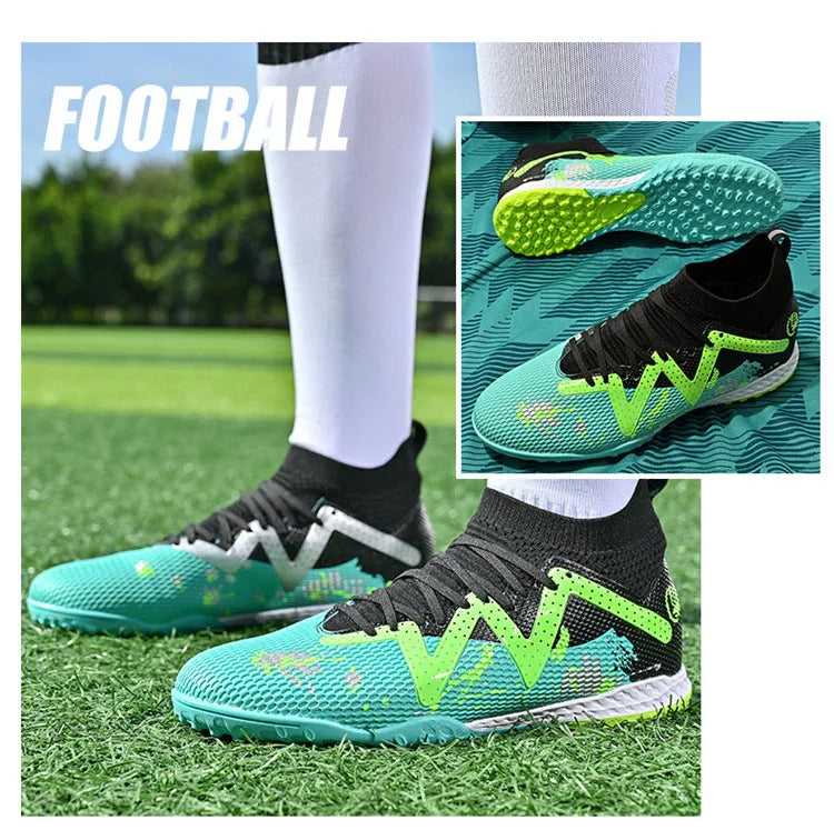 Chaussures de football pour homme, chaussures de sport professionnelles, crampons FG à crampons longs pour homme, chaussures de sport d'extérieur, chaussures d'entraînement, chaussures antidérapantes
