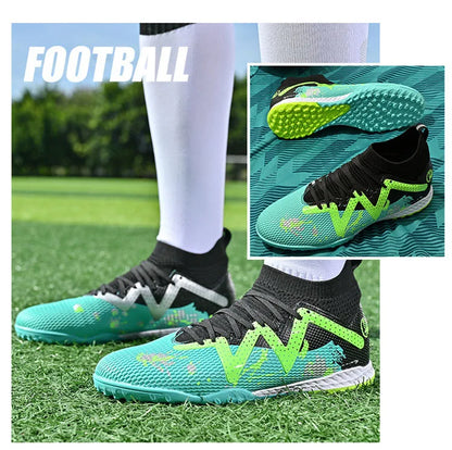 Chaussures de football pour homme, chaussures de sport professionnelles, crampons FG à crampons longs pour homme, chaussures de sport d'extérieur, chaussures d'entraînement, chaussures antidérapantes