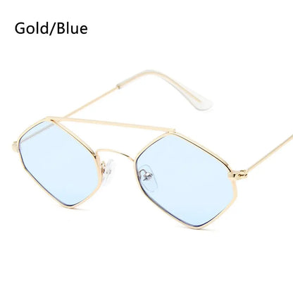 1PC Trendy Fashion Rimless Small Rectangle Sunglasses Women Men 2023 Shades Alloy Metal Glasses Traveling Style UV400 Eyewear