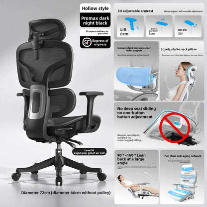 Ergonomic Office Chair with Lumbar Support, Adjustable Height Gaming Chair, Comfortable Computer Chair with Swivel Recliner Design for Home & Office