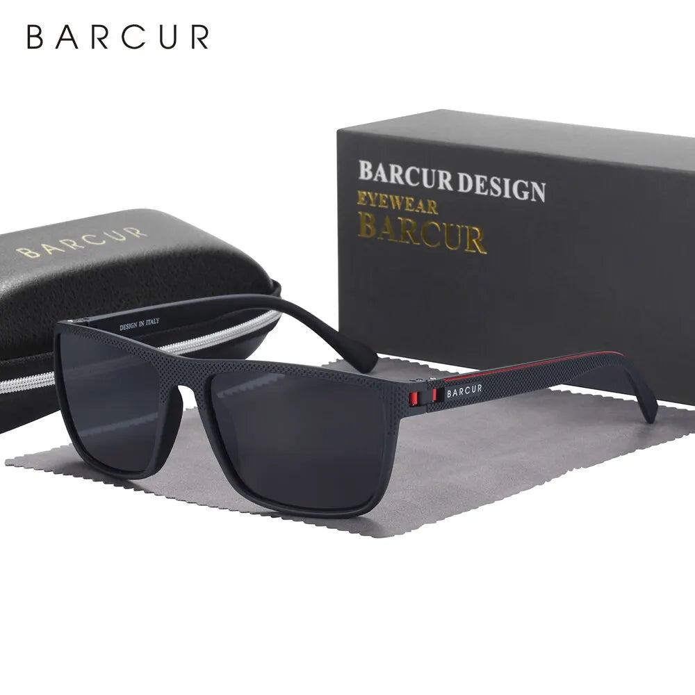 BARCUR Design TR90 Sluneční brýle pro muže Polarizované Lehké sportovní sluneční brýle Dámské brýle Doplněk k brýlím Oculos Ochrana proti UVAB záření