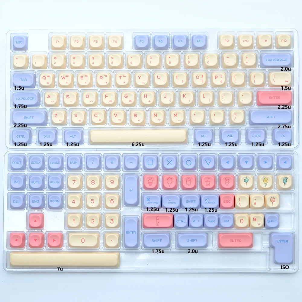 KBDiy KOA Profile Keycap GMK Style Retro 9009 Theme PBT Keycaps For Mechanical Keyboard Gaming KIT Korean 139 Keys ISO Key Cap