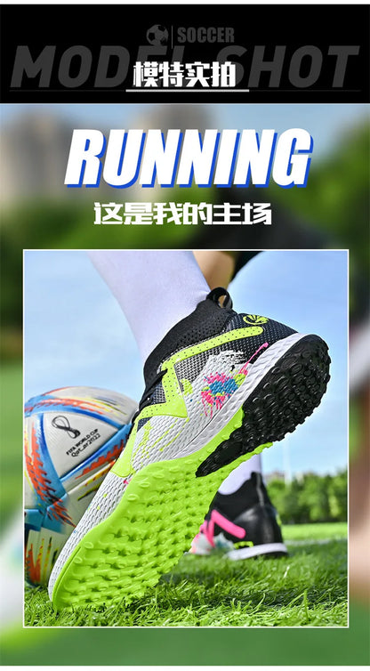 Chaussures de football pour homme, chaussures de sport professionnelles, crampons FG à crampons longs pour homme, chaussures de sport d'extérieur, chaussures d'entraînement, chaussures antidérapantes