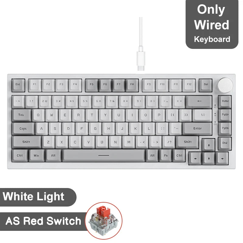 AJAZZ AK820 Pro Gaming Mechanical Keyboard Bluetooth 5.1 Wireless RGB Hot Swappable Gasket Keyboard with TFT Screen & Knob