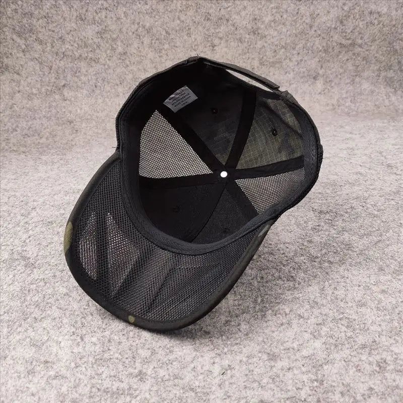 Atmungsaktive Sommer-Baseballkappe aus Mesh für Herren, für große Kopfgrößen, verstellbar, Freizeitkappe, Camouflage-Design, Outdoor-Dschungelkappe, Herren, 62 cm