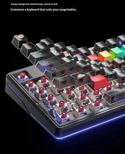 AULA F87 Pro V2 Mechanical Keyboard 3-modes Wireless 12000mAh Long Battery Life Hot-Swap RGB Customi E-Sports Keyboard PC Gaming