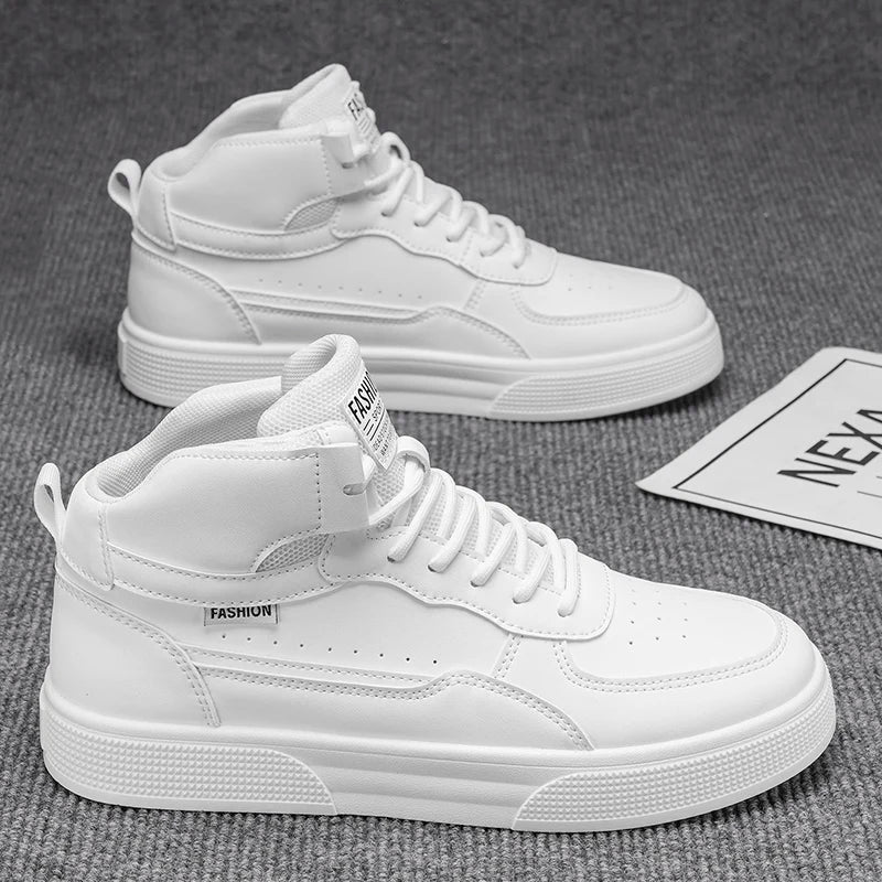 Breathable men's casual shoes, skate shoes, mid-top men's shoes, breathable and versatile sports shoes, suitable for wearing all