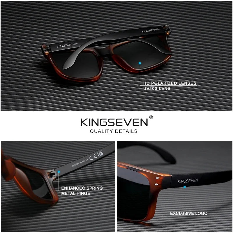 KINGSEVEN Obdélníkové retro polarizované sluneční brýle TR90 pro ženy a muže, cyklistické, UV400, horolezecké, s ochranou proti oslnění, outdoorové sportovní brýle