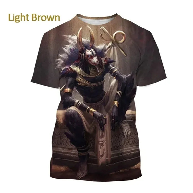 Grim Reaper Anubis Tee Shirts 3D Printed Ancient Egyptian God T Shirt Eye of Egypt Pharaoh Fashion Harajuku Short Sleeve T-shirt